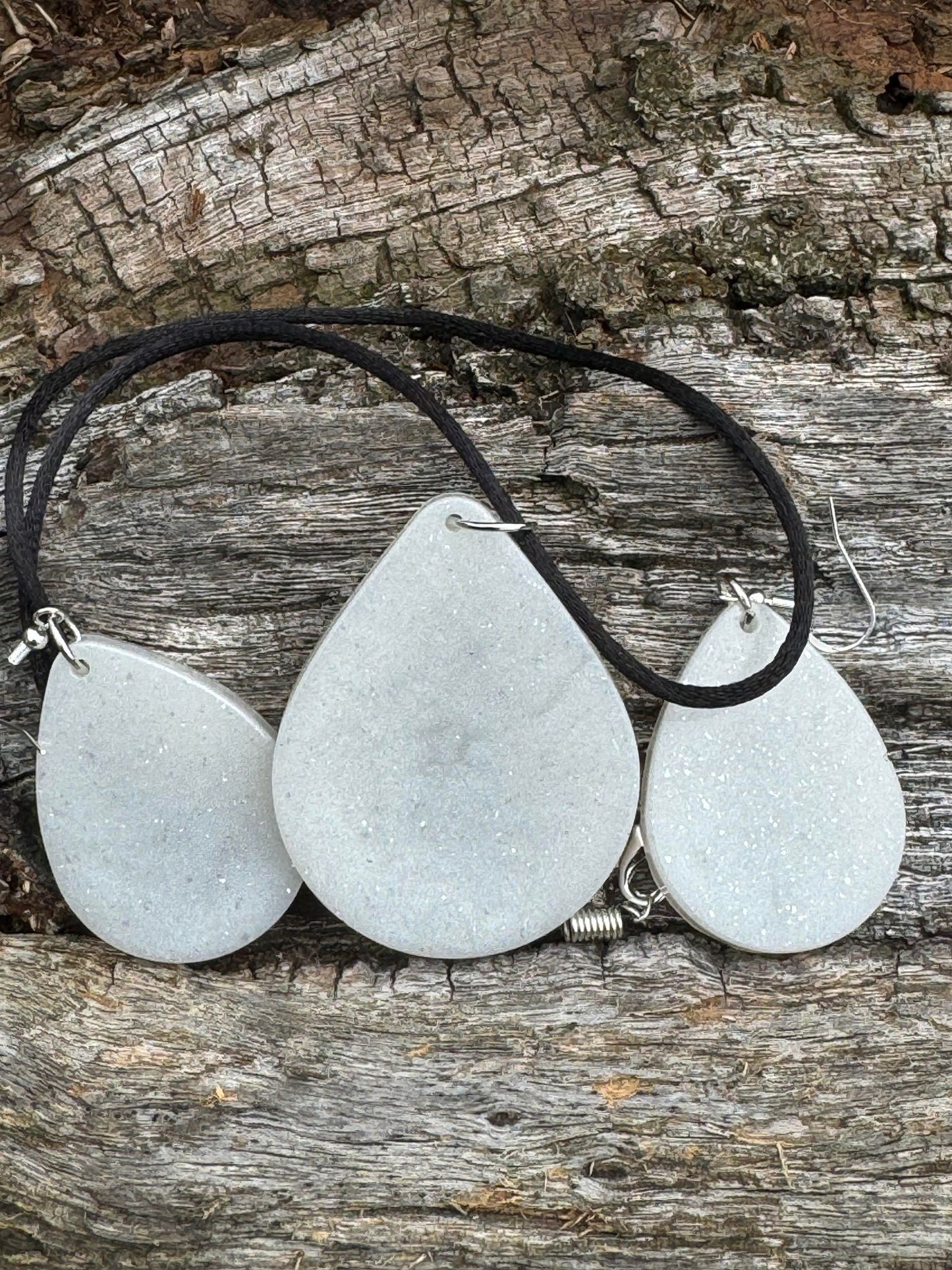 Teardrop Baseball Earrings and Necklace set