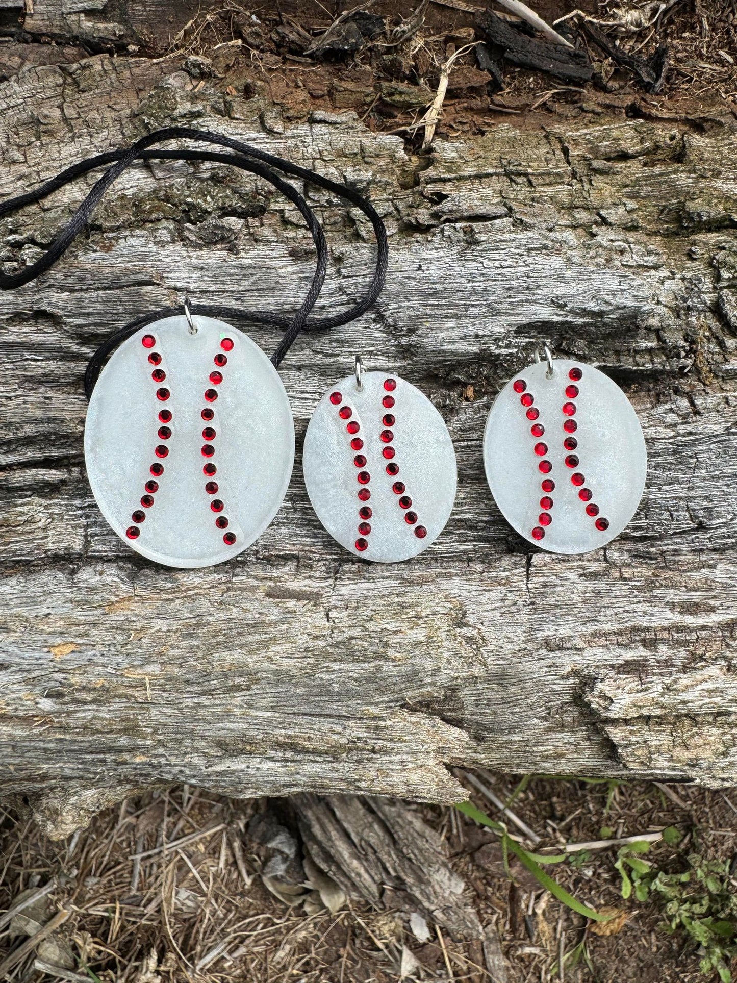 Baseball Earrings and Necklace set