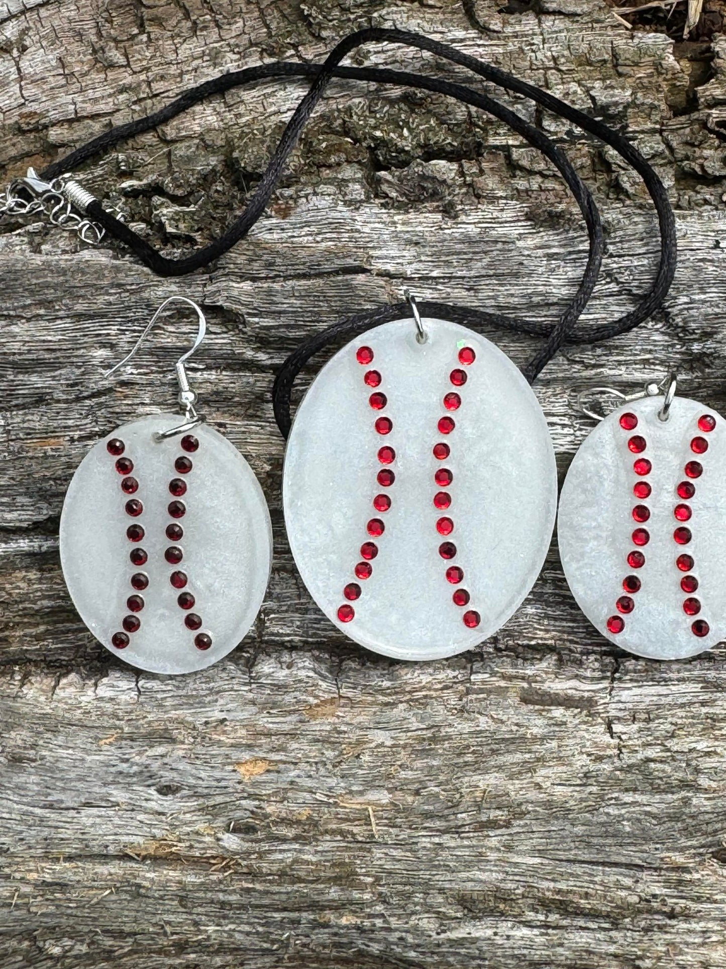 Baseball Earrings and Necklace set