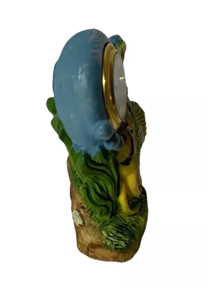 Vintage Fish Swimming Clock Bubbles And Seagrass Blue Reef Battery Operated Mini