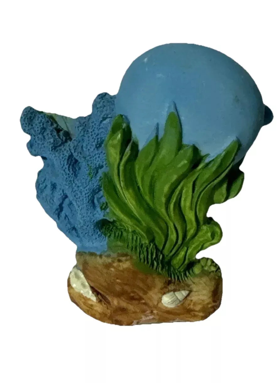 Vintage Fish Swimming Clock Bubbles And Seagrass Blue Reef Battery Operated Mini