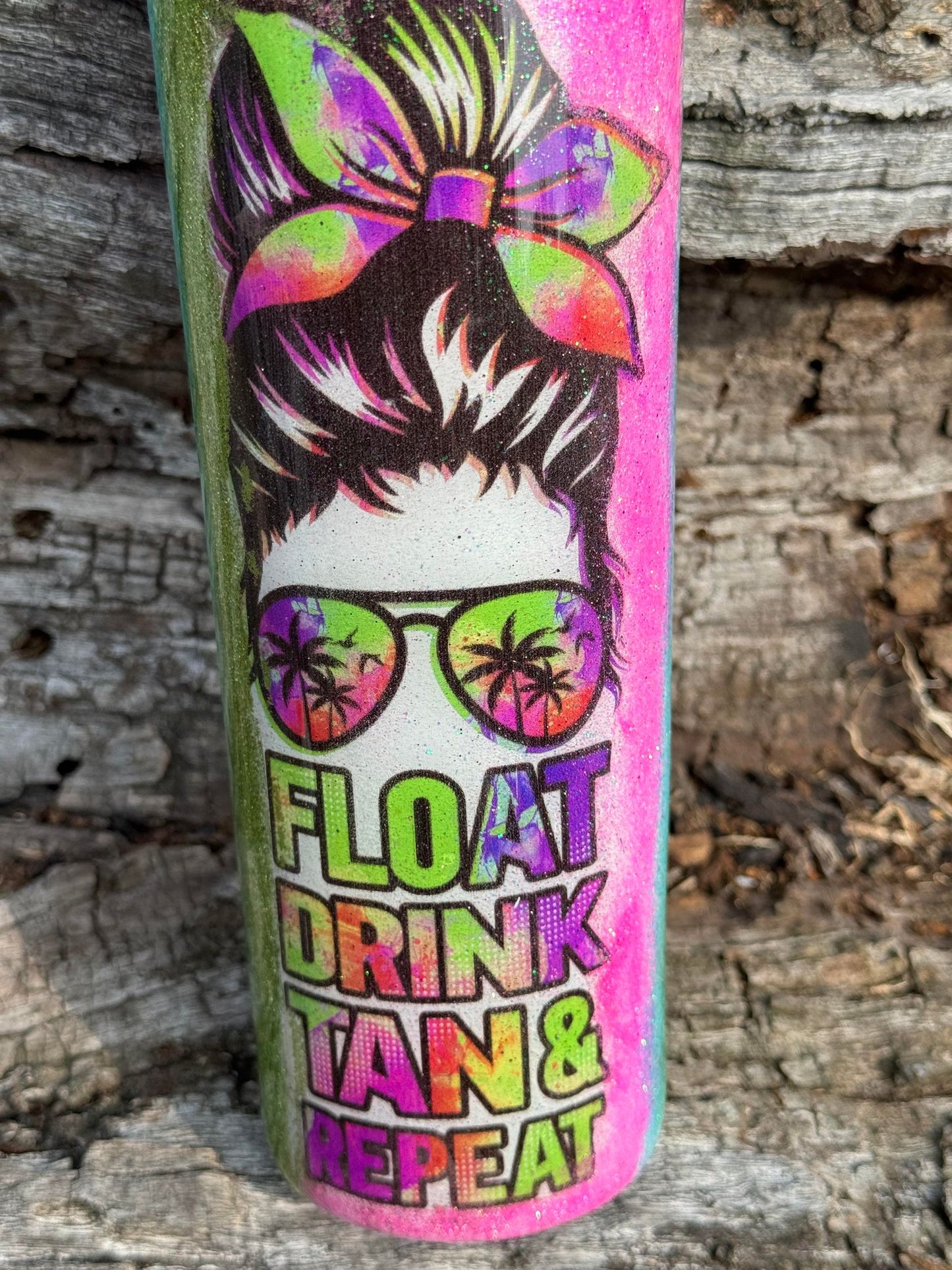 Float Drink Tan and Repeat 20 Oz Tumbler