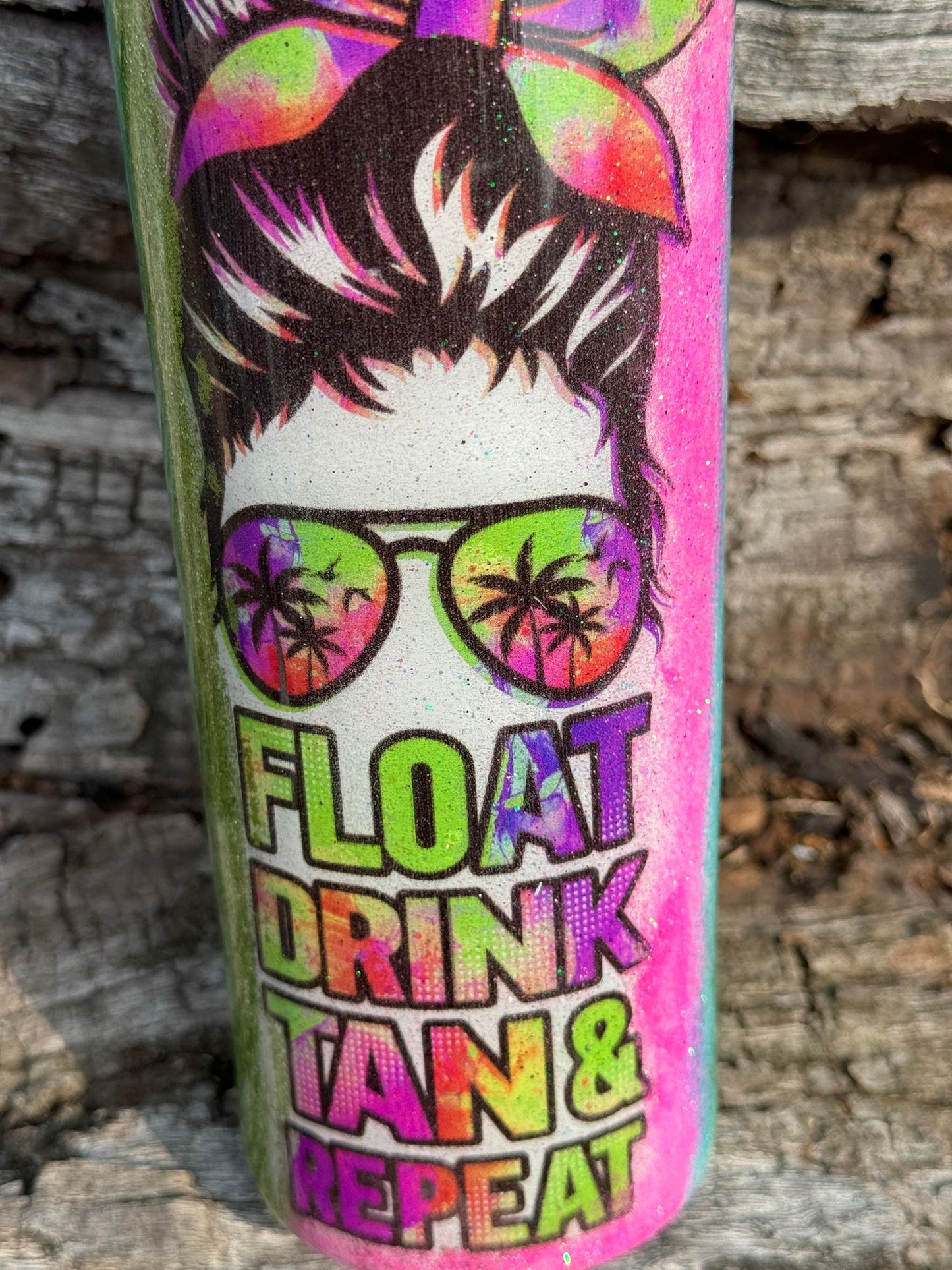 Float Drink Tan and Repeat 20 Oz Tumbler