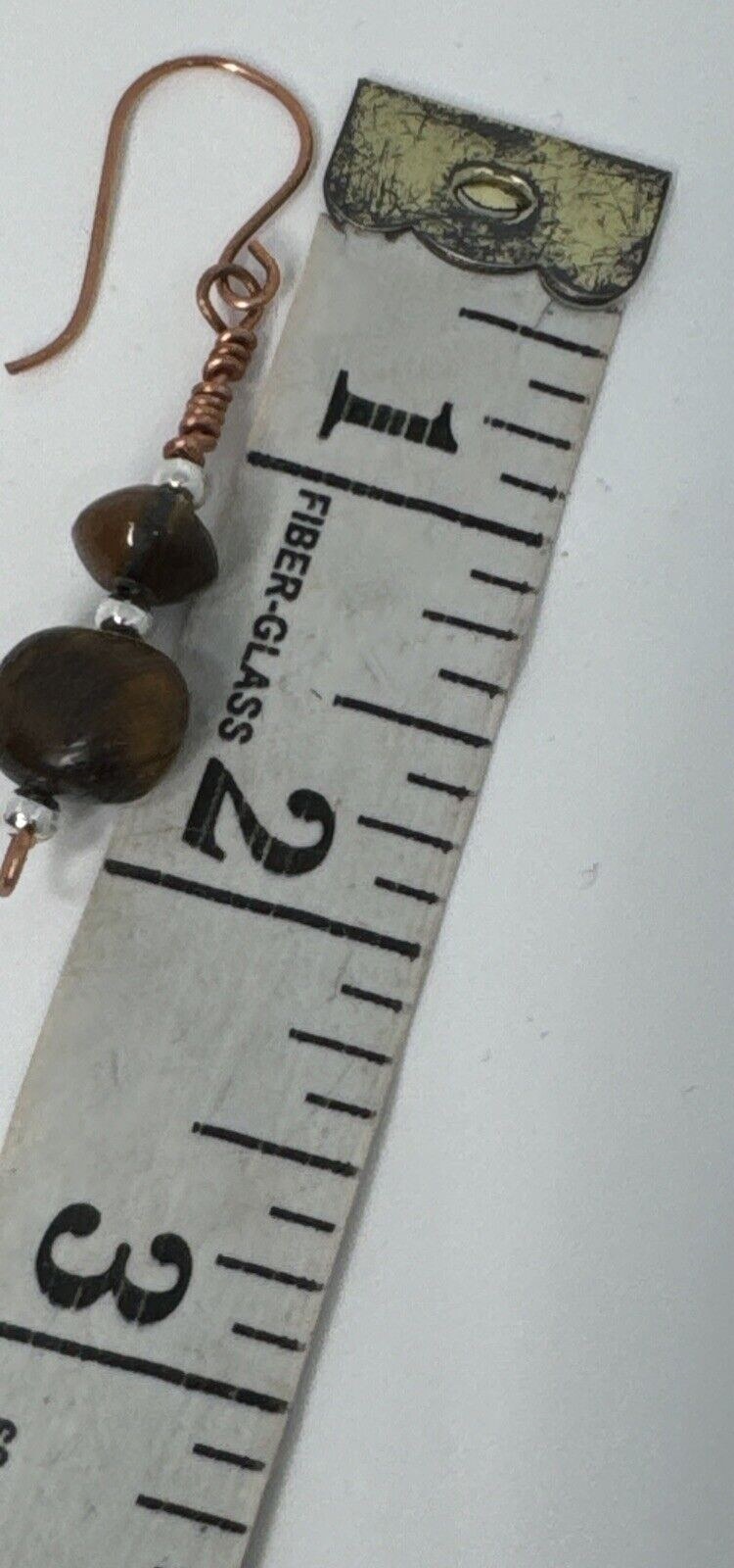 Tiger's Eye Bare Copper Dangle Earrings