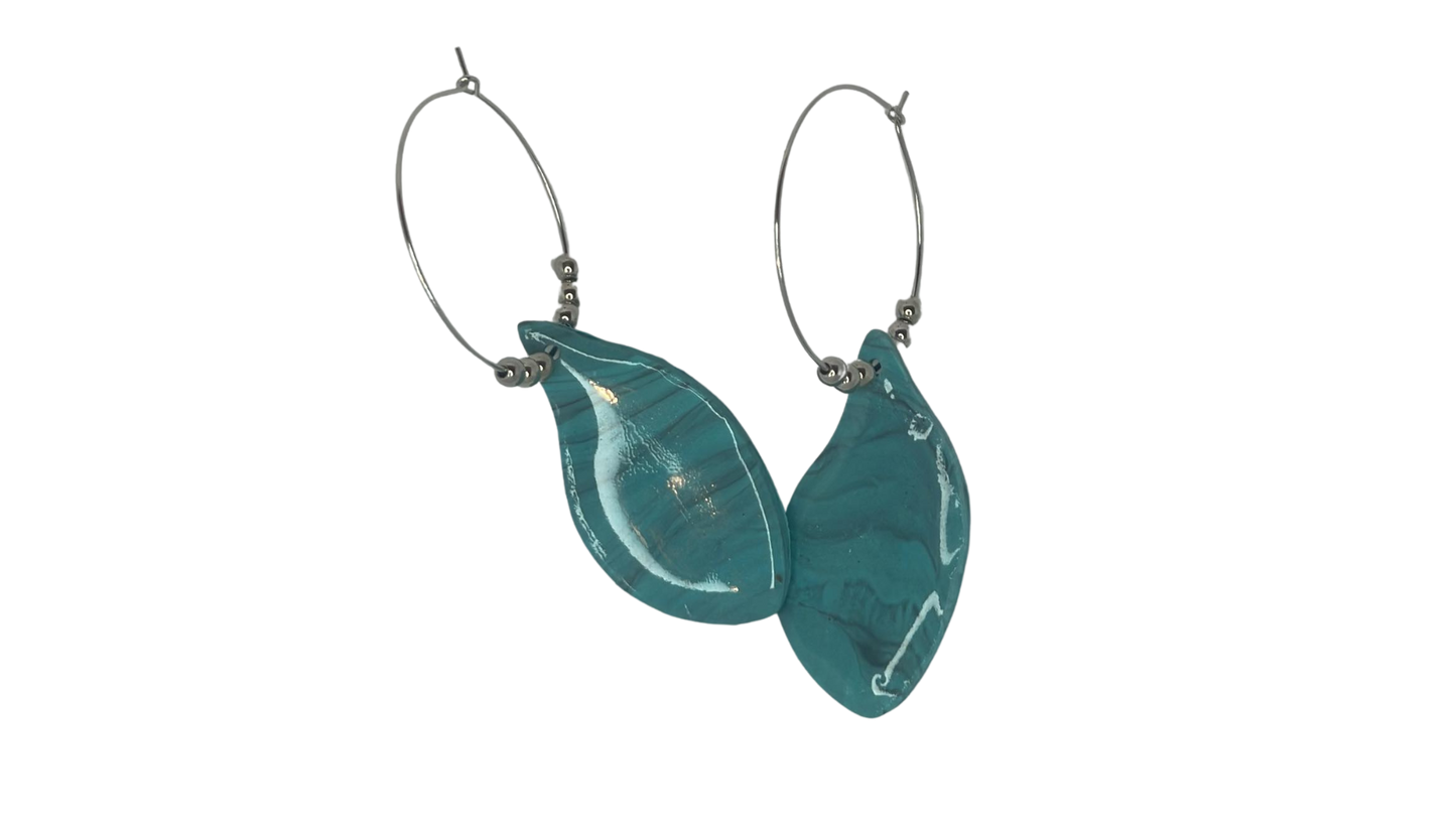Turquiose Inspired Necklace-Earrings-Bracelet Polymer Clay