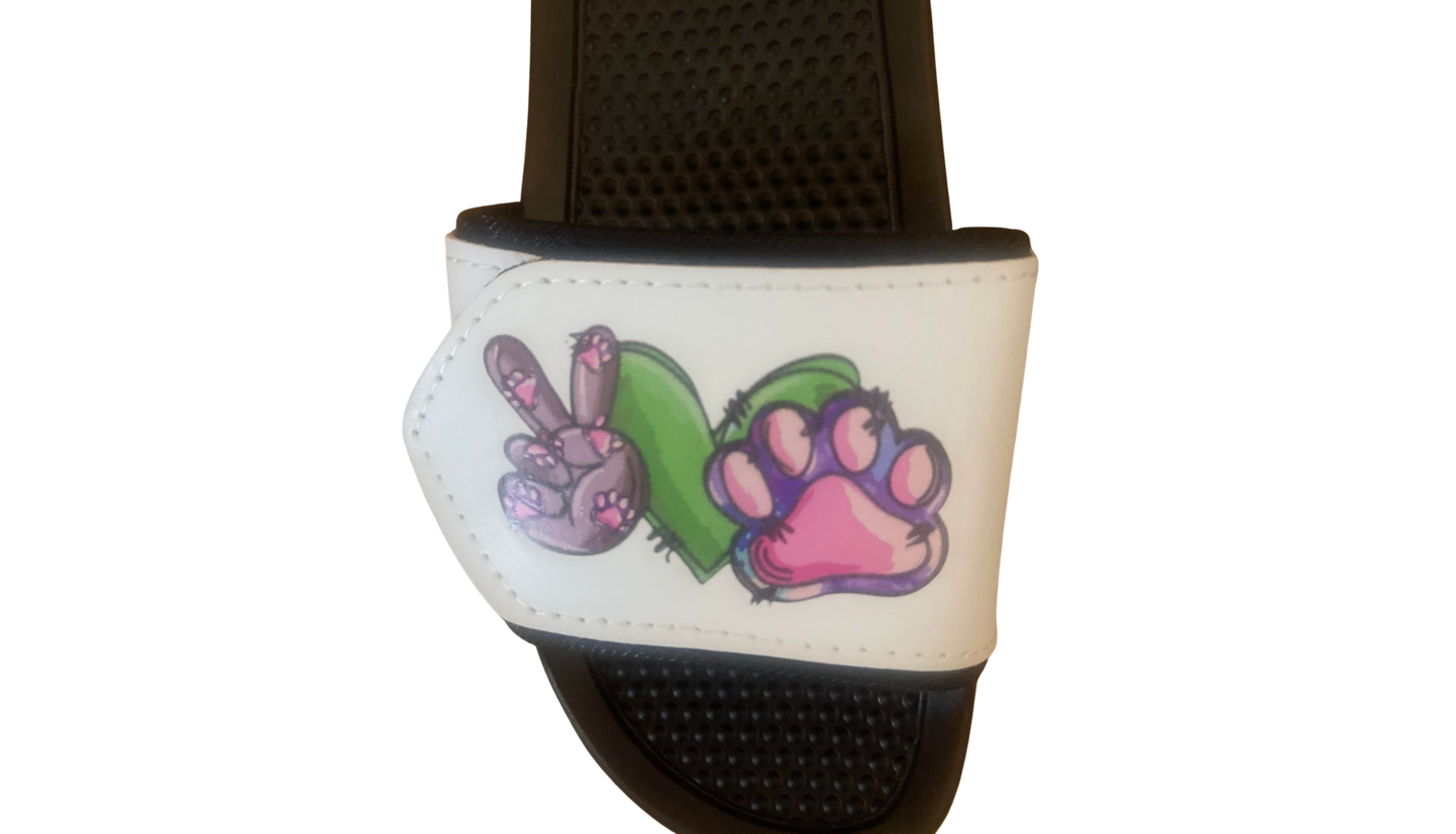 Peace Love Paw Slide Sandals
