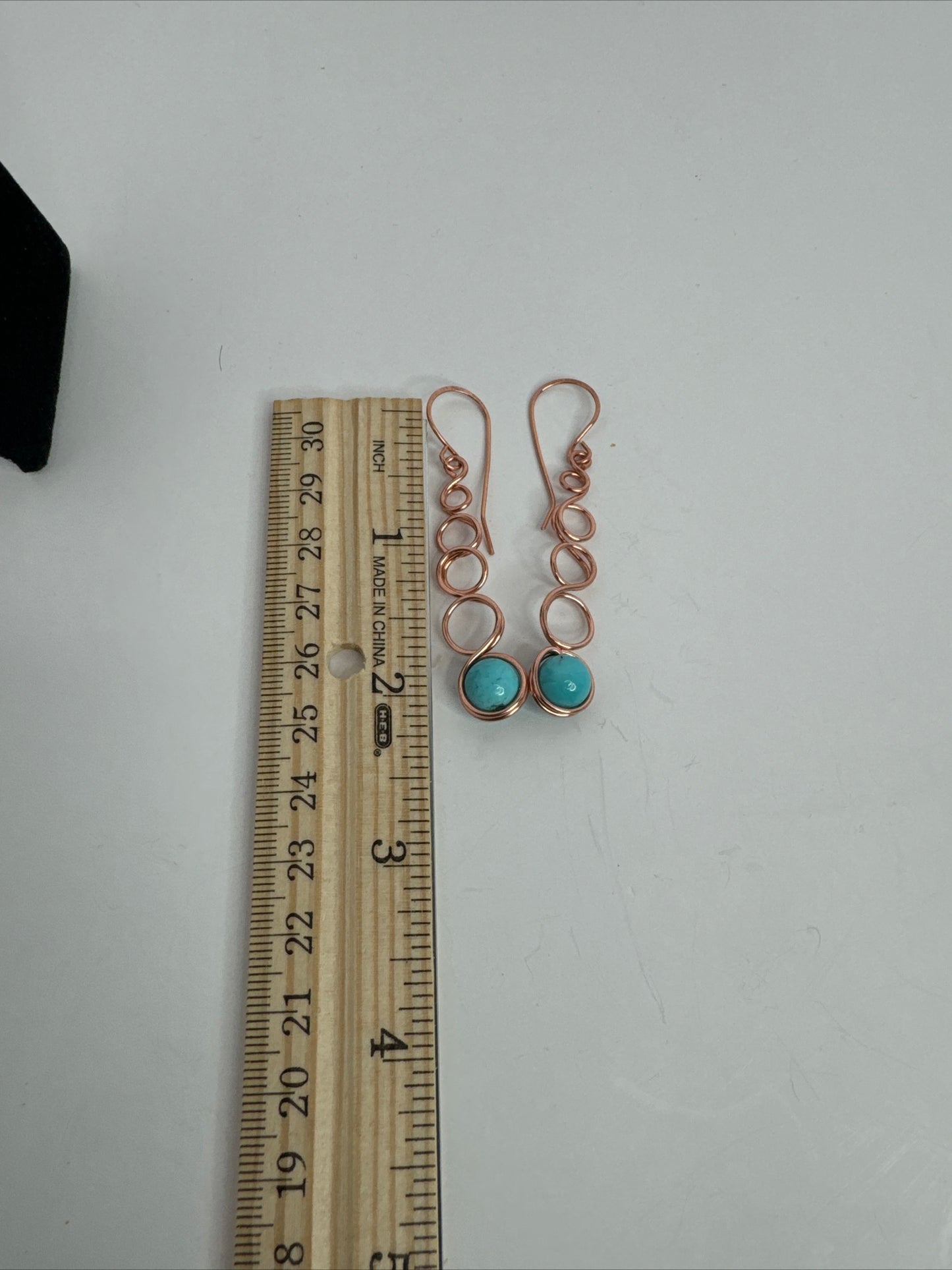 Copper Celtic Link Earrings With Turquoise Beads