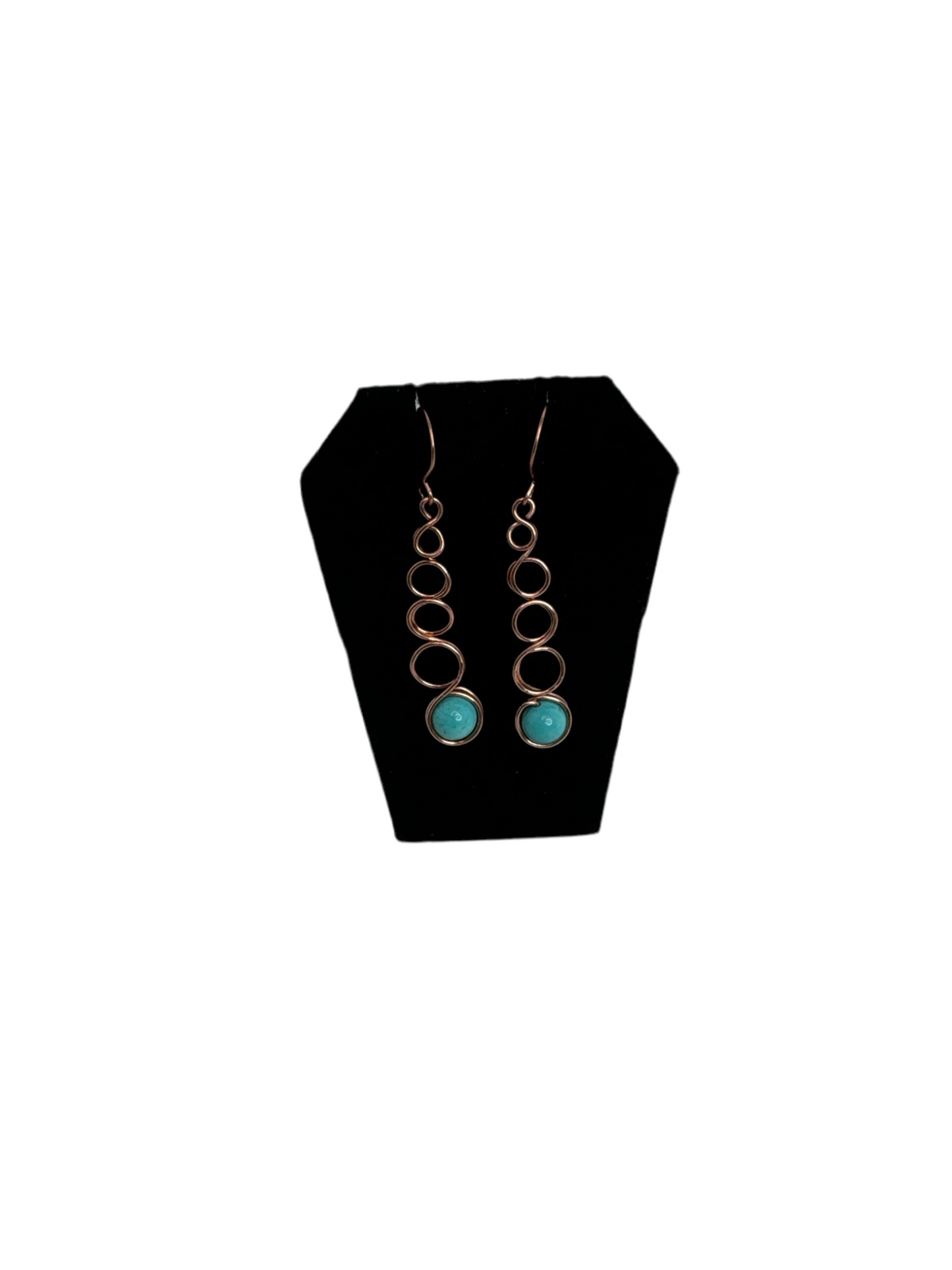 Copper Celtic Link Earrings With Turquoise Beads
