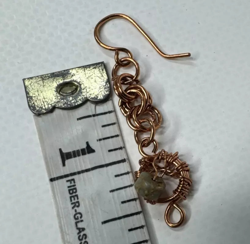 Copper Wire Necklace Earrings And Bracelet Set With Dyed Jasper HandMade