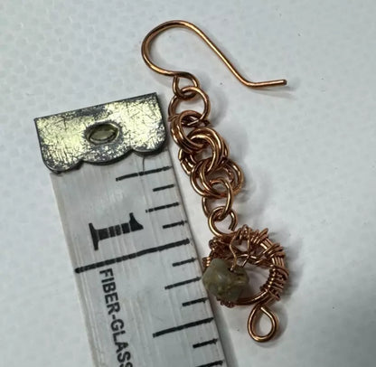 Copper Wire Necklace Earrings And Bracelet Set With Dyed Jasper HandMade